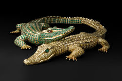 massiveluxuryoverdose:  Two crocodile Necklace/brooches