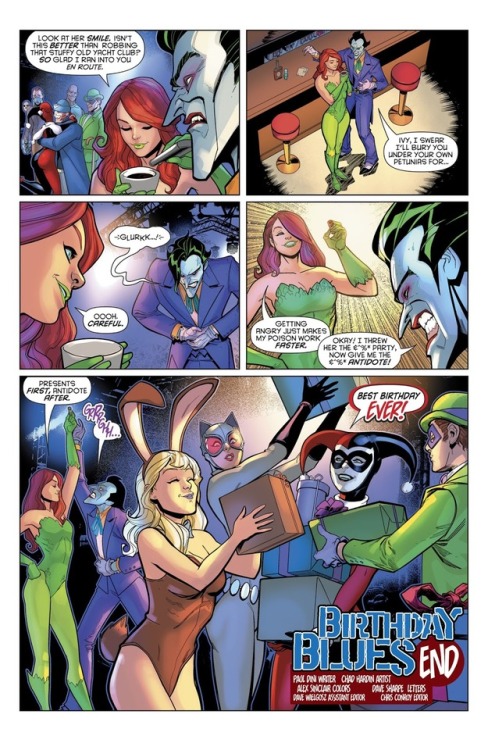 batmanrogues:  ivy forcing joker to throw harley a party because she knows how much it means to harley and joker doesn’t fucking care and wouldn’t pull his finger out to do something nice for harley so ivy has to do all the leg work because she cares