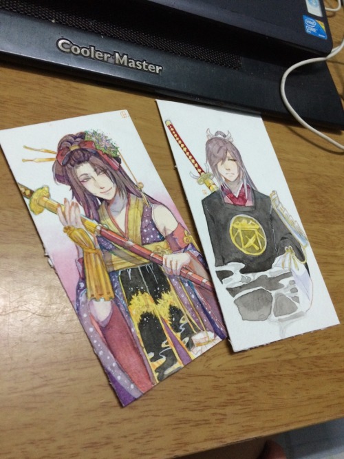 Random sketches and watercolour arts i did when boredGame: Touken Ranbu