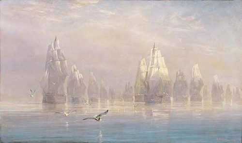 ltwilliammowett:“Trafalgar - 6.50 a.m.” The British Fleet starts its approach soon after