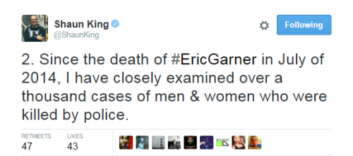 lagonegirl:  4mysquad:  From #TamirRice to #EricGarner to #CedricChatman to #TanishaAnderson #BLACKLIVESMATTER #StayWoke  http://www.nydailynews.com/news/national/king-cops-show-no-remorse-victims-brutality-article-1.2499080 