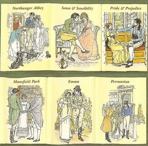 Vintage illustrations (date not known) from Jane Austen novels.