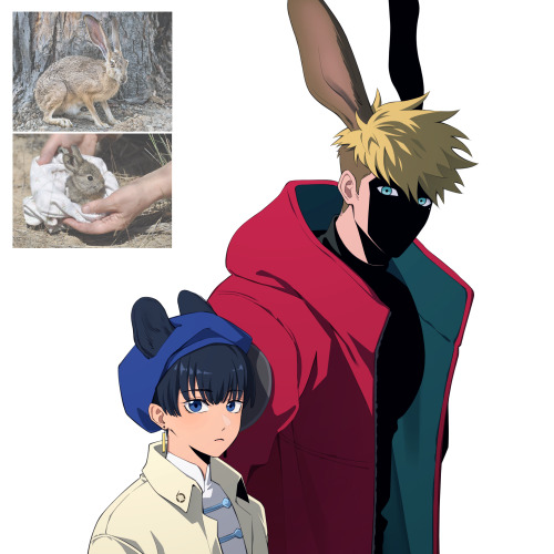 Late Bunny Day Thing Except Vash Is Actually A Hare (meryl Is A Pygmy Rabbit)