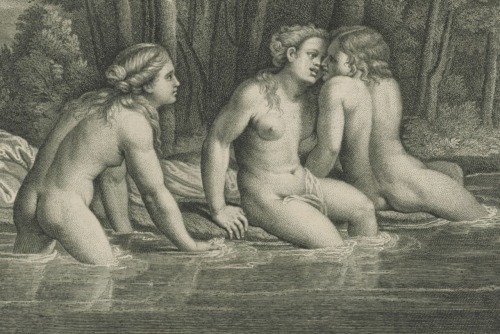 Bain de nymphes, d’après le tableau de Jules Romain / Romano Giulio.( 1499?-1546).Gravé par François