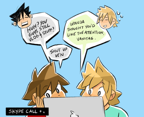 liverpepper:  sora: dyou think cloud would let me bedazzle his phone??? Vanitas: uncle cloud would let you bedazzle his face, probablysora: REALLY!??!Roxas: Please don’t give him any ideas,(ven & van will be visiting in june!! Stay Tuned for double