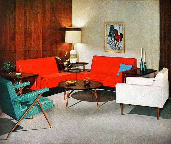 rogerwilkerson:  Modern Interior - detail from 1959 Viko Furniture ad. 