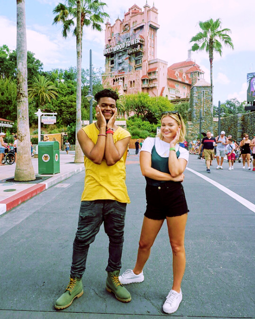 mybodywakesup: Olivia Holt and Aubrey Joseph visit Disney World on July 30th, 2018.