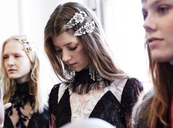 officialrodarte:  Jessica Burley, Maja Salamon and Kiki Willems backstage at the Rodarte SS16 Show (Photo by Andrew Arthur for CR Fashion Book).