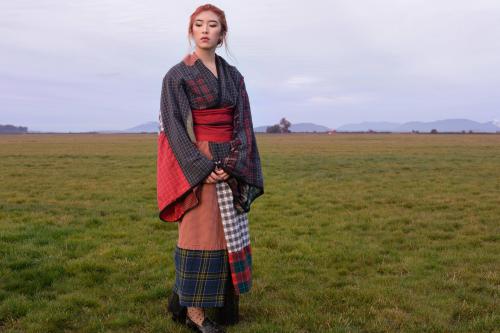 itisibitch: viralthings: I am half Scottish and half Japanese- I hand-sewed this kimono from men&rsq
