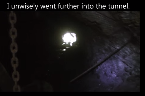 sixpenceee:  sixpenceee:  This youtuber explores abandoned mines. He states that the Horton mine located in Nevada was one of his creepiest experiences. As he ventures further down the tunnel he feels the presence of something negative & unwordly.