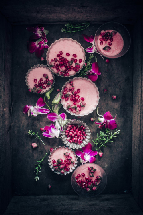 sweetoothgirl:Pots de Creme with Rose and Pomegranate