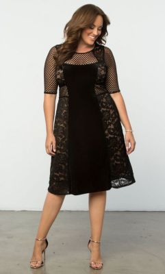 beautiful-real-women:  Mixed Lace Cocktail Dress