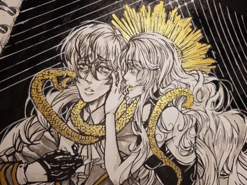 kkas-art:  Inktober 03 : POISONIt’s mystic messenger again! But I just couldn’t help myself doing something poison > snake > Rika - inspired. Don’t get me wrong, I do NOT hate but rather pity her - but her words and charisma are portrayed