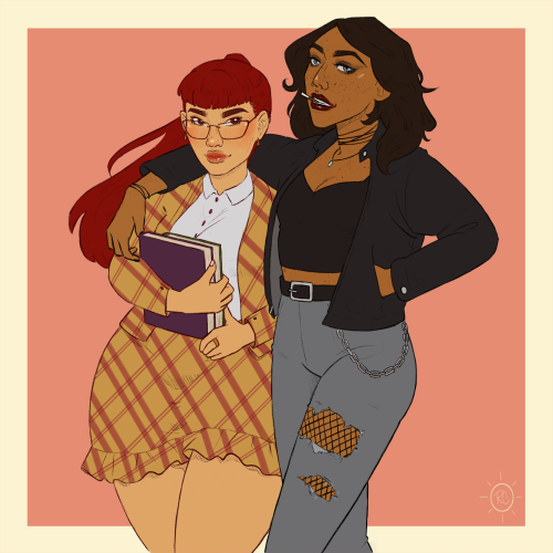 s-ewell:morgan and kaiya but like… in a ‘biker goth woman goes pick up her smart number