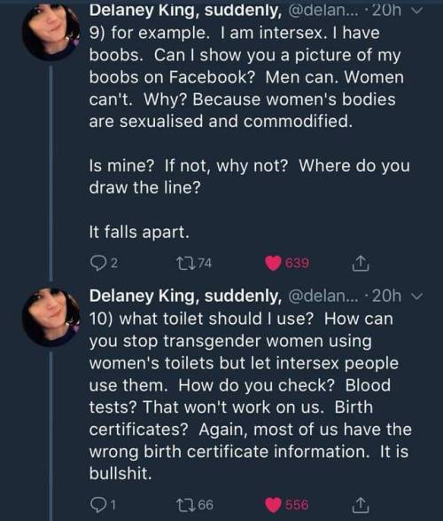 nonbinarypastels: [Image Description: Screenshots of a series of tweets by Delaney Kink, @delaneykin