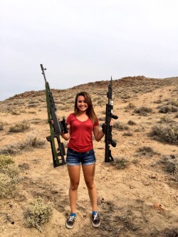 kristheja:  Shot 5 guns today and I’m pretty good at it 