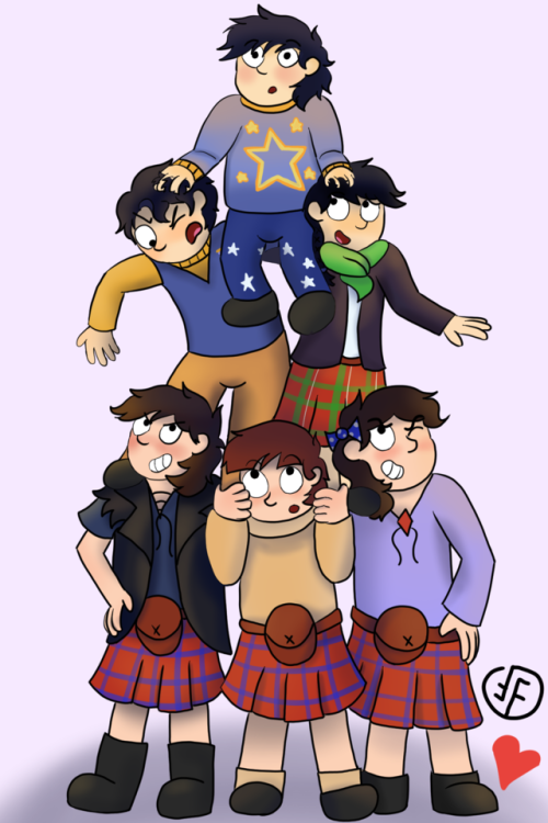 thescarletpaperback:@gaymarriedinspace commissioned me to draw all the Two/Jamie 6B kids! From top t