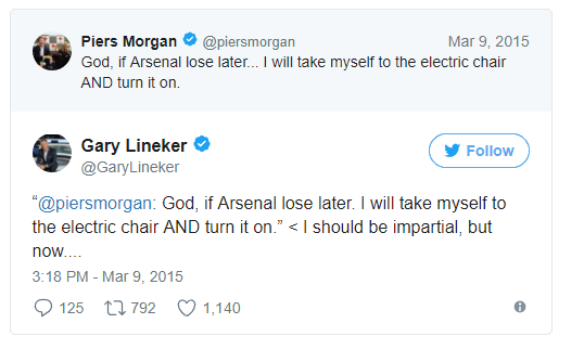 A selection of the times Gary Lineker eviscerated Piers Morgan on Twitter.