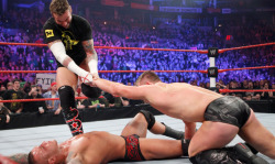 stephluvzrasslin:  The Miz,Randy Orton,CM Punk. I am not sure what’s going on here but I think I like it…Miz’s ass YUM!