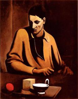 Fravery: Mario Sironi, 1885 - 1961. Figura Di Giovane Con Palla Rossa, 1922.