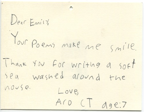 its-always-the-quiet-girl: scripps:Dear Emily,Your poems make me smile.Thank you for writing a softs