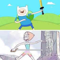 cartoonnetwork:  Who’s a better sword fighter…Finn or Pearl?    Pearl has way more training, being far older and more experienced. Which I think Finn would respect a whole lot and want some swordfighting tips. Pearl would probably be fascinated by