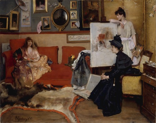 In the Studio, Alfred Stevens, 1888 [3749x2955]