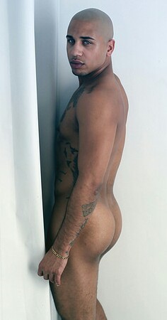 dominicanblackboy:  A sexy naked moment wit hot tatted Latin ass and gorgeous eyes