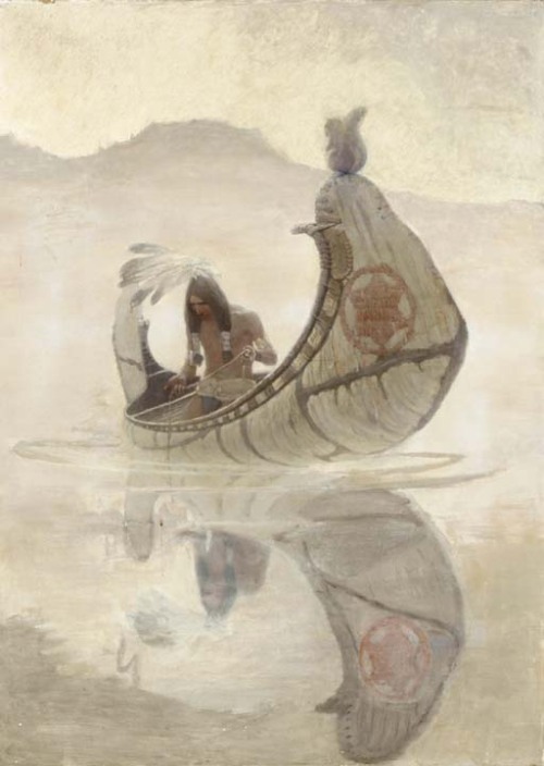 N.C. WYETHHiawatha FishingOil on Canvas37" x 26.75"