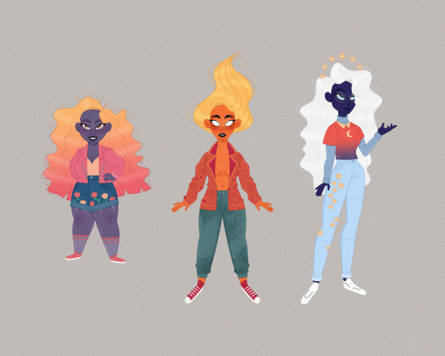 Designed a few modern-day nymphs based on a couple of my best friends and this post by @astroalive.