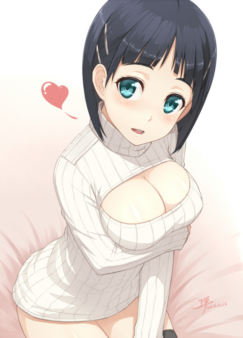 animexfavorites:  Kirigaya Suguha ☆ Sword Art Online 2 | 弾 [pixiv]   love that sweater so much~ < |D’“’