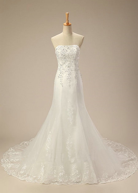 Elegent and Simple Lace Women Wedding Dress
