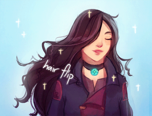 walkingnorth-art: alwayshumancomic: Stop fishing for compliments Asami you know you look good in eve