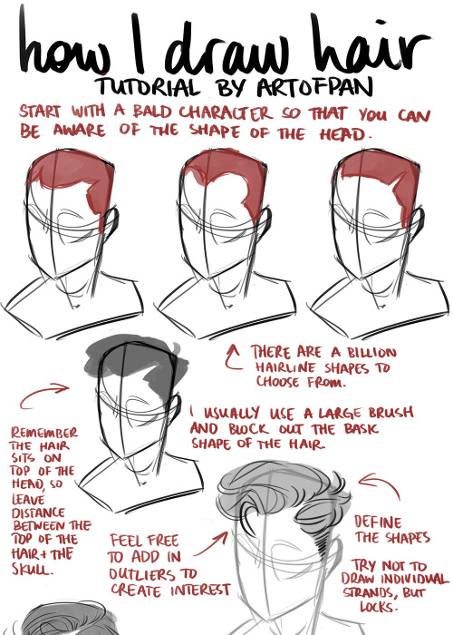 artofpan:@theamazingartofescapism asked me about how I draw hair. I’m sure I missed out heaps of stu