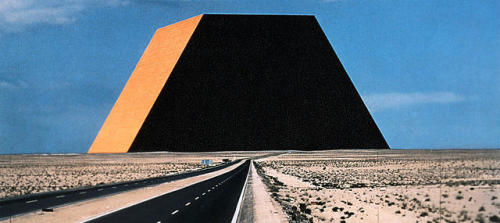 Abu Dhabi Mastaba (Project for United Arab Emirates), proposal drawing, 1977, by Christo and Jeanne-