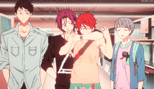 brewcha:its-levi-bitches:Team Samezuka in one picture#look at this gif #tell me it doesn’t scream so