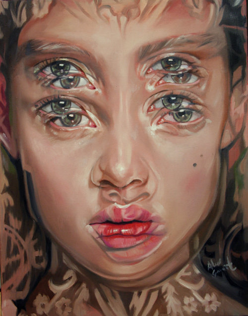 red-lipstick:  Alex Garant (Toronto, Canada) - All Of Her, 2015    Paintings: Oil on Canvas