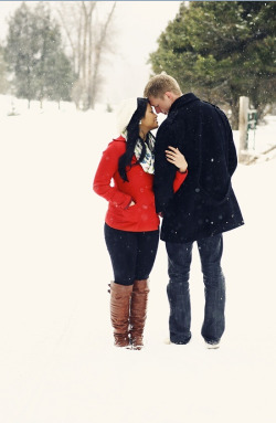 Blackwomenseekingwhitemen:  Beautiful Interracial Couple In The Snow, So Quiet And