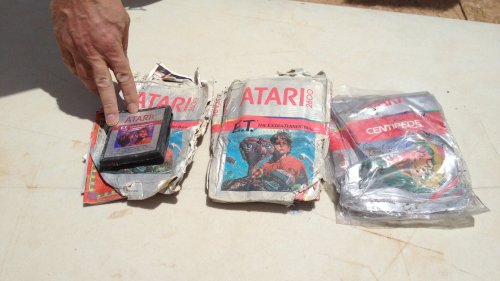 fangamer:  polygondotcom:  E.T. cartridges found in infamous Atari landfill Evidently, Atari did bury its biggest mistake in the New Mexico desert. Excavators have found copies of the 1982 Atari 2600 cartridge E.T. The Extra-Terrestrial — a notorious