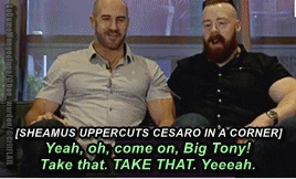 ledamemangociana:“By the way - it’s not good to have your head between Cesaro’s