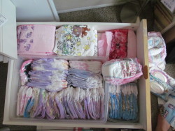 poofytailprincess:  I decided that Monday was going to be the day I cleaned up my room and go through all my stuff. That included reorganizing my diaper drawer. I guess I better hold off on buying anything else for a while.  