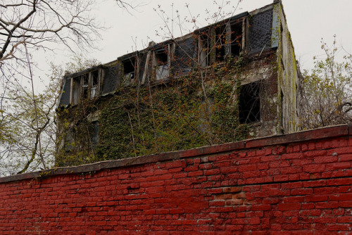 Admirals Row, Brooklyn Navy Yard by cisc1970 on Flickr.Behind the red wall building deteriorates nat