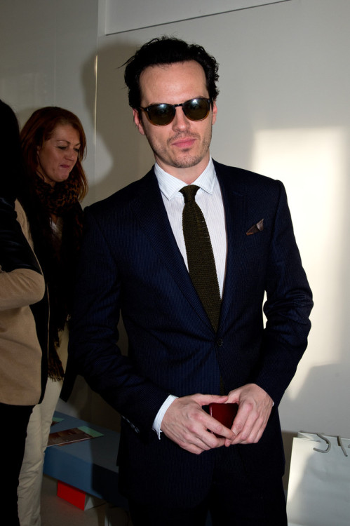 andrewscottt:Andrew Scott attends the Richard James show at the London Collections: Men AW15 at on