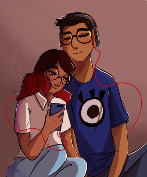 orangebunnit:DJWifi December Day 3: Soulmates A lowkey throwback to my red string of fate comic c:  