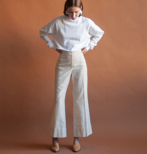 70s woven flared cropped trouser, 30W