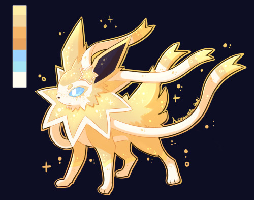 aurorawolfa:A custom Sylveon/Jolteon for a customer on Twitter!  I had a lot of fun with the colors 