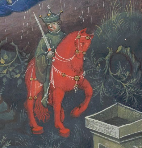 Bibliothèque nationale de France, Néerlandais 3, detail of f. 7r.Rev 6:4 And there went out another 