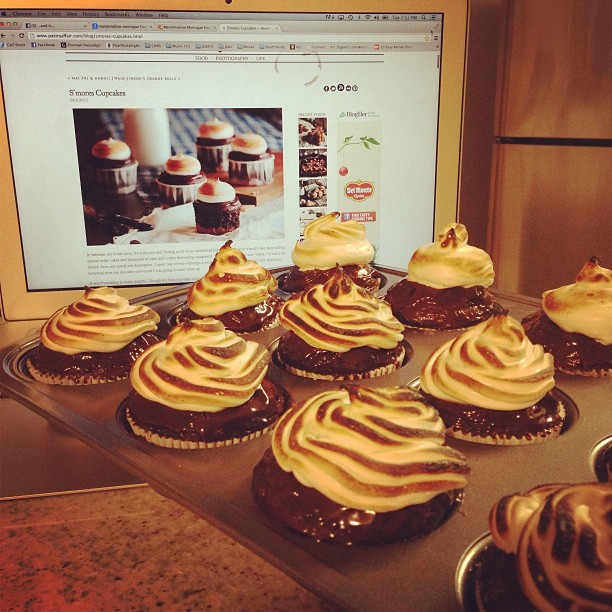 Finished product! #smores #cupcakes #sweets #dessert #chocolate #food #yummy #fat #delicious #baking #recipes