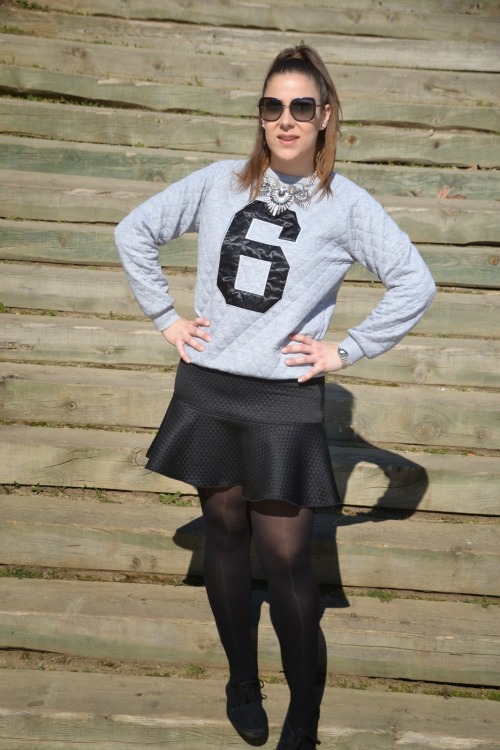 Fashionmylegs: Style Pick  Sweatshirt: Sheinside Skirt: Zara Shoes: Primarl Necklace: Ebay Glasses: 