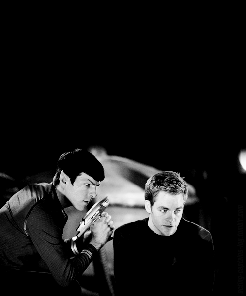 acting-captains-log: Jim: I’ll cover ya. Spock: Are you certain? Jim: Yeah, I’ve gotcha.
